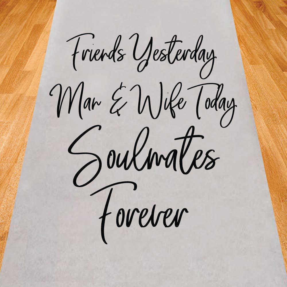gifts & company friends yesterday man and wife today soulmates forever wedding aisle runner (75 feet long) wedding ceremony d