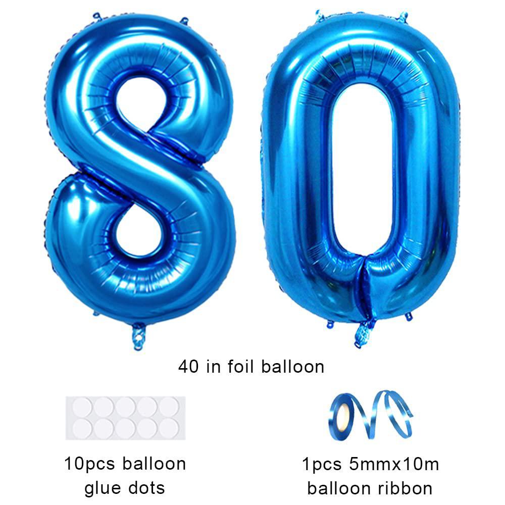 xihuimay number 80 balloons 40 inch digital balloon alphabet 80 birthday balloons digit 80 helium balloons big balloons for b