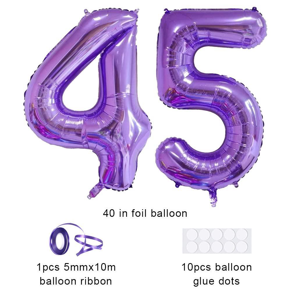 xihuimay number 45 balloons 40 inch digital balloon alphabet 45 birthday balloons digit 45 helium balloons big balloons for b