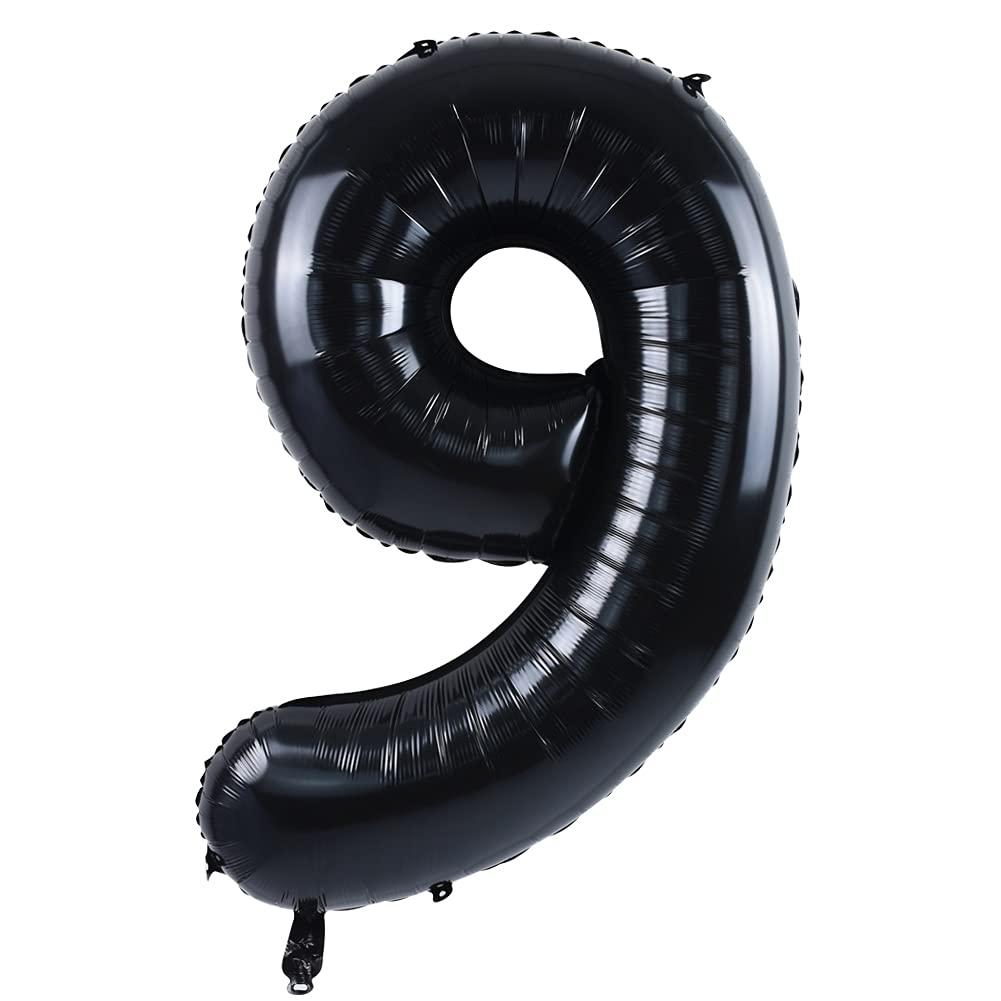 toniful 40 inch black large numbers balloons0-9,number 9 digit helium balloons,foil mylar big number balloons for birthday pa