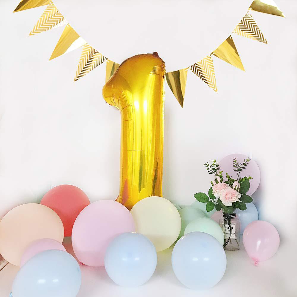 toniful 40 inch gold large numbers balloon 0-9 birthday party decorations,foil mylar big number balloon digital 1 for birthda