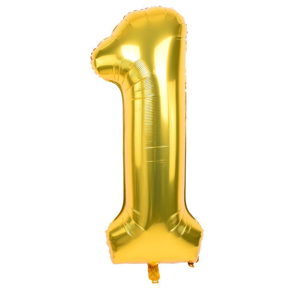 toniful 40 inch gold large numbers balloon 0-9 birthday party decorations,foil mylar big number balloon digital 1 for birthda