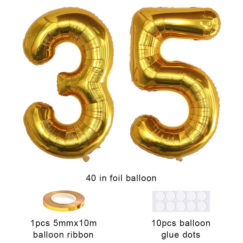 xihuimay number 35 balloons 40 inch digital balloon alphabet 35 birthday balloons digit 35 helium balloons big balloons for b