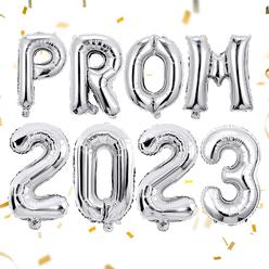 RTUDOPUYT prom 2023 balloons, large foil letter balloons set, 40 inch 2023 balloons & 32 inch prom balloon, prom 2023 decoration for gr