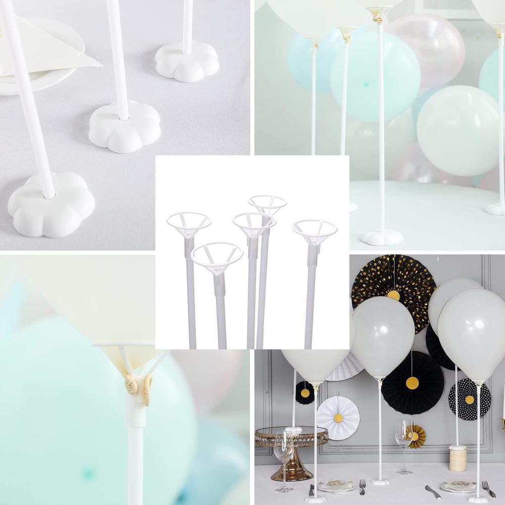 sakolla balloon stick stand - 10 sets balloon base with pole and cup table desktop centerpiece holder for birthday party, wed