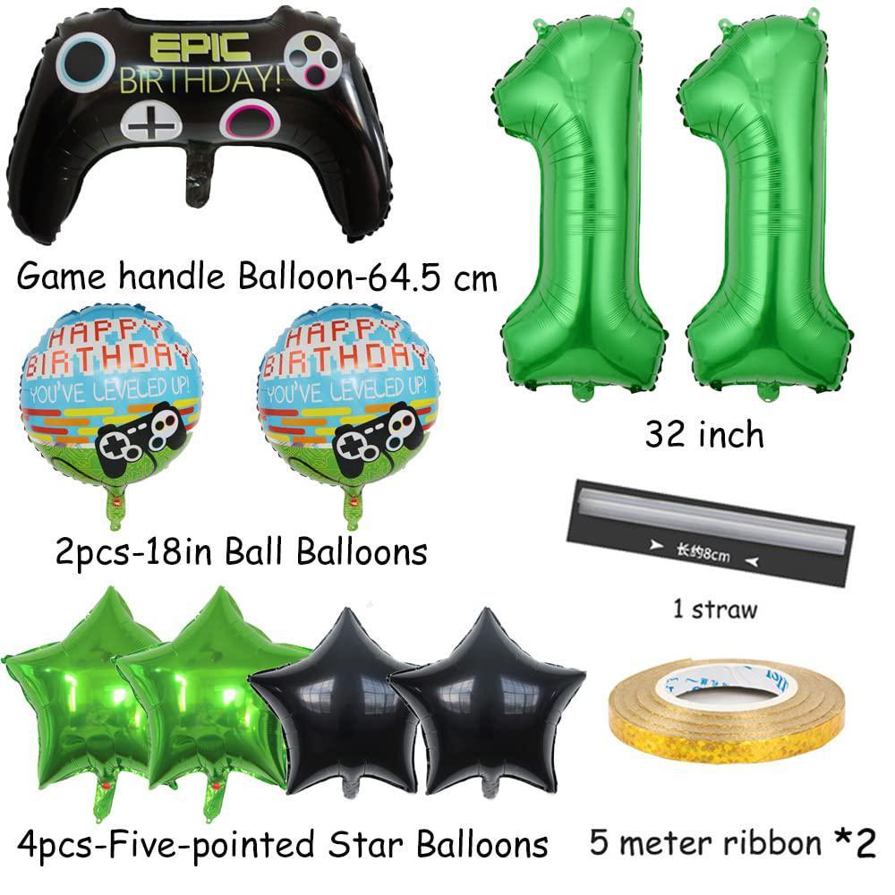 kungoon 11th birthday gamer party balloons,video game controller ...
