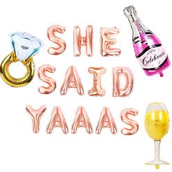 jevenis she said yaaas banner she said yaaas balloons she said yes balloon for engagement party decor bridal shower balloon h