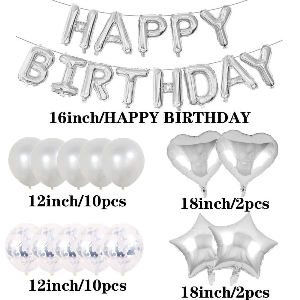 ZSNWGZ sweet 11th birthday decorations party supplies,silver number 11 balloons,11th foil mylar balloons latex balloon decoration,gr