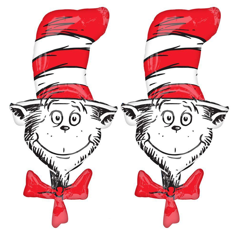 Artisan Owl set of 2 dr seuss cat in the hat jumbo 42" foil baby shower birthday book balloons by anagram