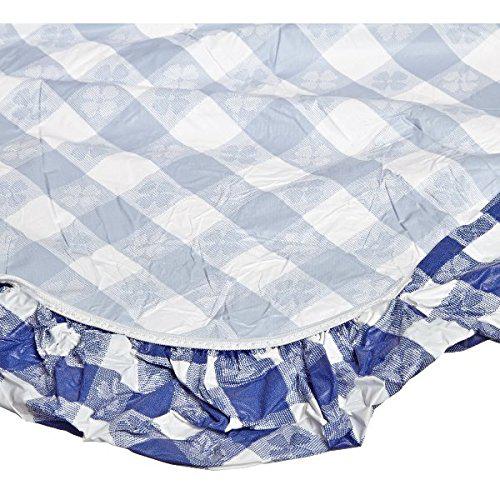kwik covers 48pk-bw 42-48 in. round packaged kwik-cover- blue gingham- pack of 25