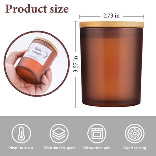 SAEUYVB saeuyvb 20 pcs candle jars,candle jars with lids,candle making kit,jars  for candles,bulk candle jars?brown?