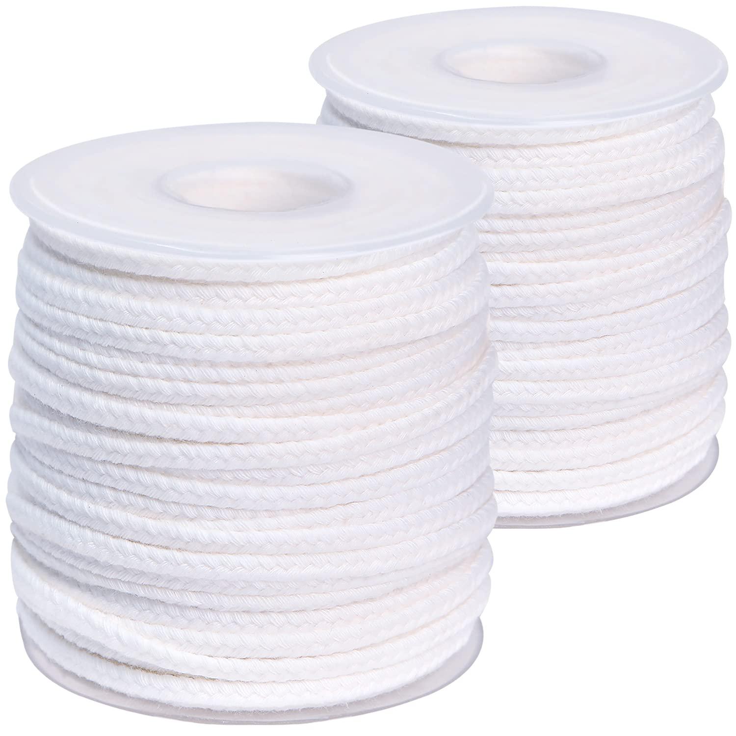 MadMedic 100% Cotton Candle Wick Bulk 200 ft 50 Ply Braided Wicks Spool Candle Wicks for Candle Making in Max Dia 5.13 inch Pillar, CA