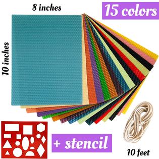 WINNER PACK 15 colors sheets 10 x 8 beeswax candle making kit - pure  handmade 100%