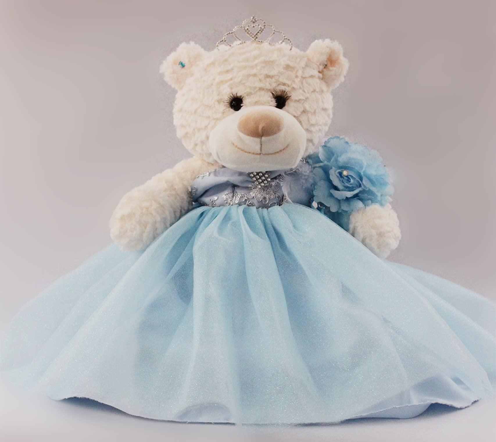 kinnex collections by amanda 20 quince anos quinceanera last doll teddy bear with dress (centerpiece) ~ b16631-4 baby blue 16