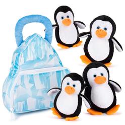 Plush Creations talking penguins plush toy set | includes 4 talking soft plush penguins with a plush glacier shaped carrier | talking animal 