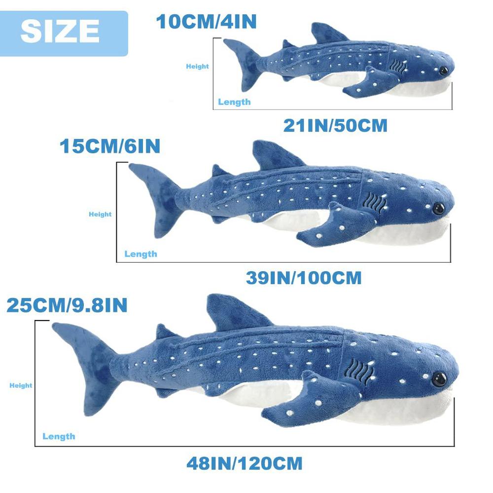 FRANKIEZHOU Giant Whale Shark Plush Toy - Gray, 23 Inches, Super Soft Stuffed Animal, Gift For Kids