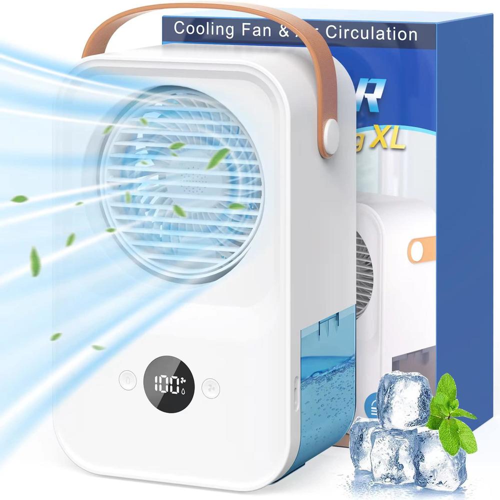 AOYMJRS personal fan big portable air conditioner, aoymjrs evaporative air cooler, personal mini air cooler with 4 wind speeds deskto