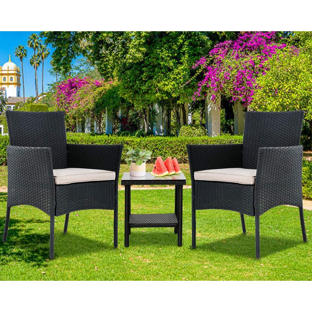 hgs 3 pieces patio furniture sets outdoor wicker bistro set clearance rattan chairs patio set conversation sets with coffee t