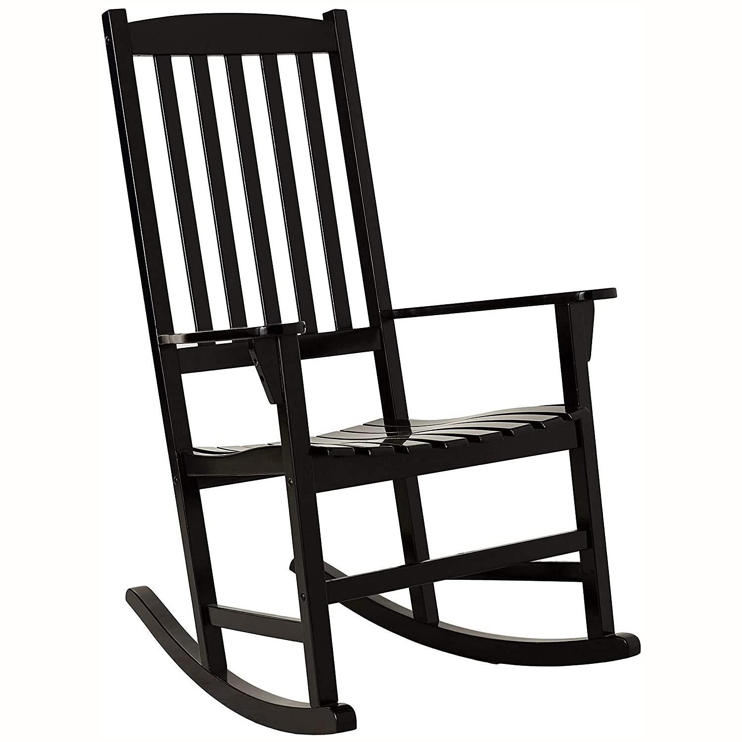 cambridge casual bentley outdoor porch rocking chair for patio furniture, solid wood, black