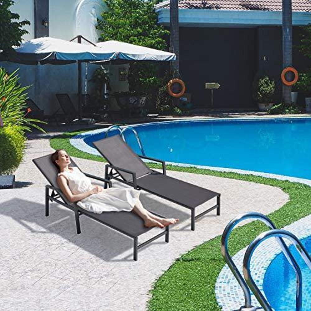 varvind outdoor patio lounge chair 2 set,chaise lounge chairs with headrest,outdoor patio furniture sets,4 adjustable backres