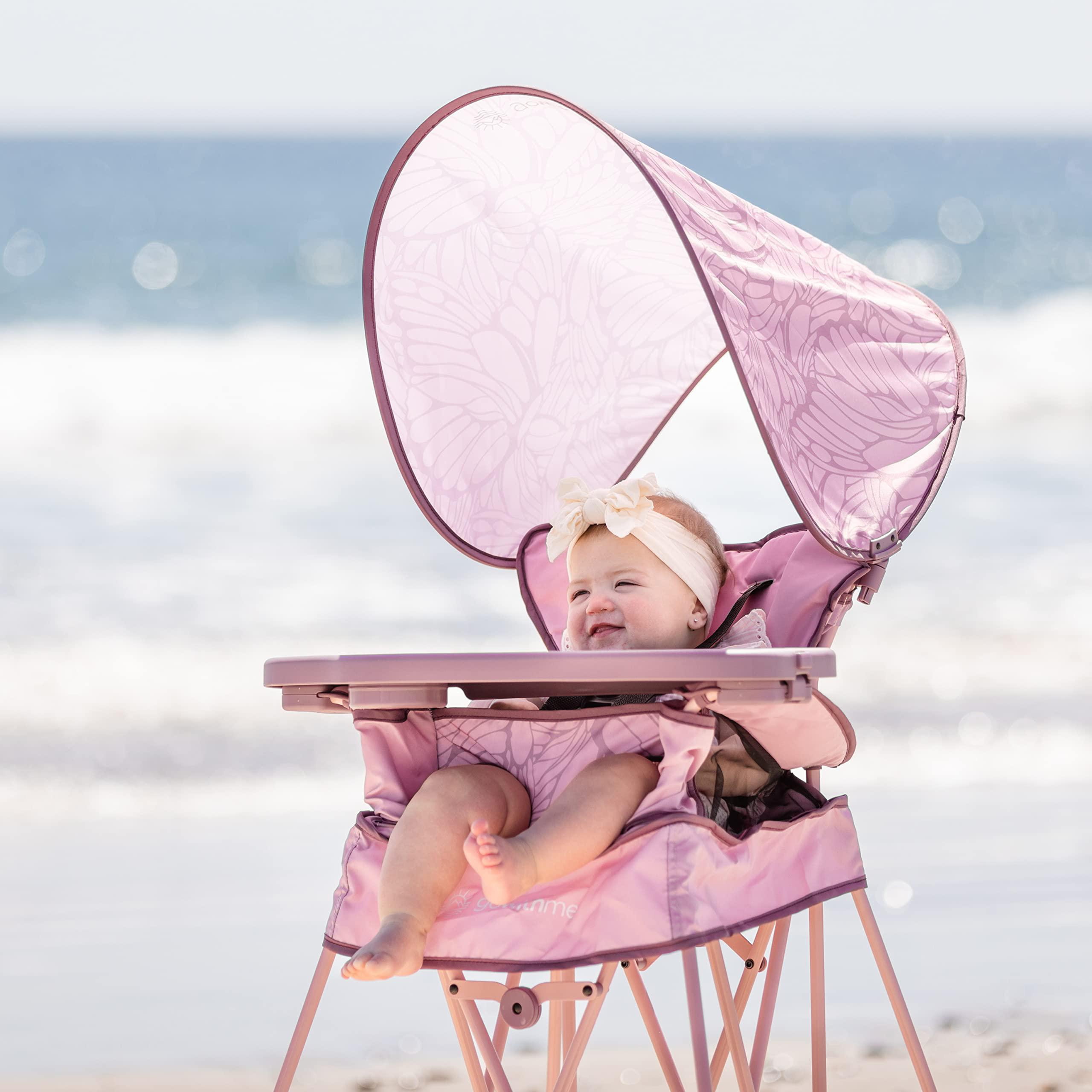 baby delight go with me uplift deluxe portable high chair | travel high chair | sun canopy | indoor and outdoor | canyon rose