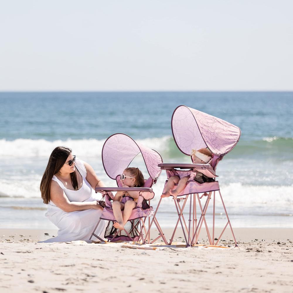 baby delight go with me uplift deluxe portable high chair | travel high chair | sun canopy | indoor and outdoor | canyon rose