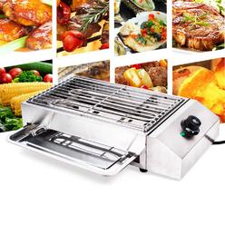 SanBouSi electric indoor grill smokeless grill barbecue oven grill stainless steel table top grill electric outdoor, adjustable temper