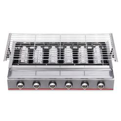 LYNICESHOP bbq gas grill, portable gas grill 6 burner lpg tabletop grill bbq gas griddle commercial gas lpg grill 2800pa tabletop cooker