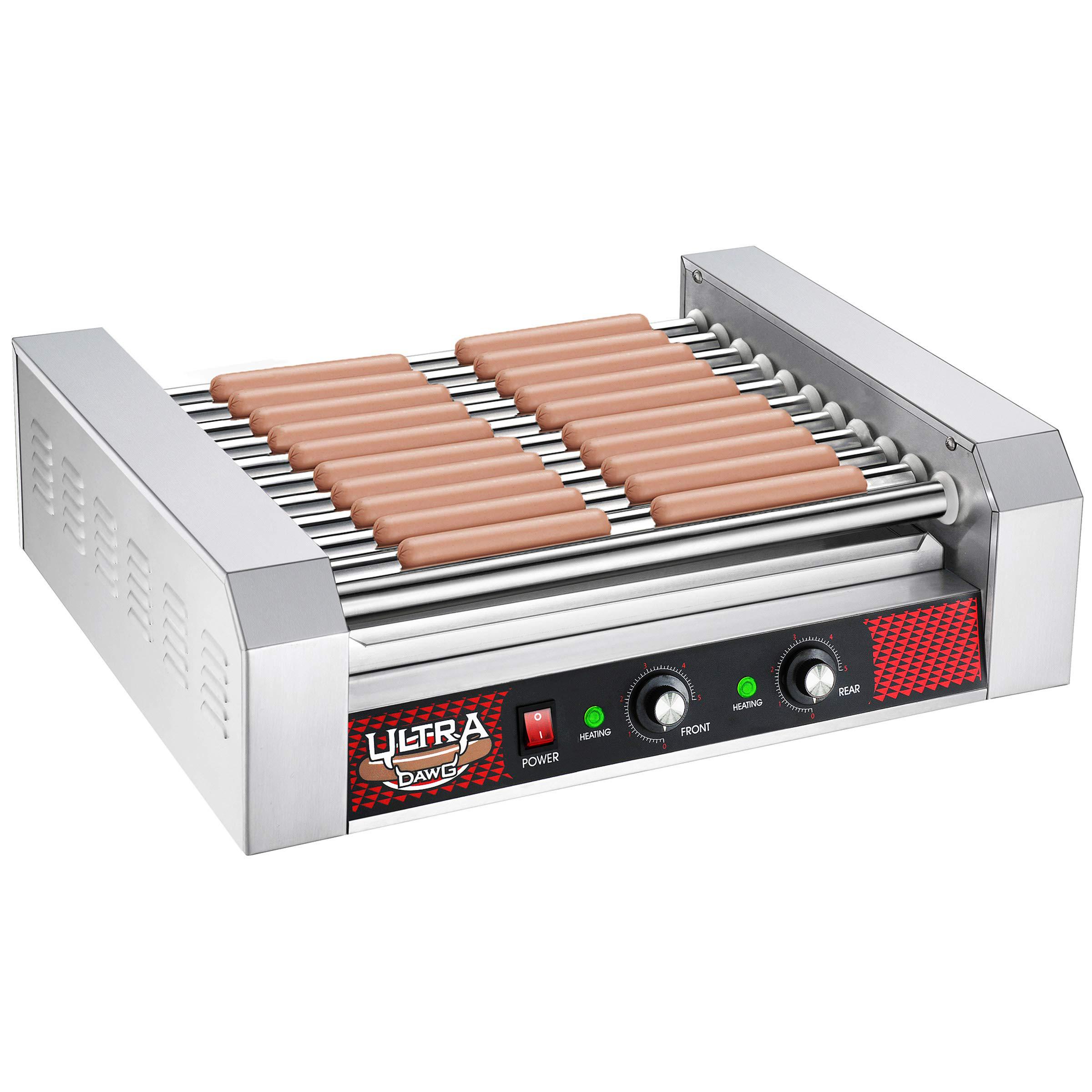 great northern popcorn company stainless steel hot dog grill, 11 roller, gray