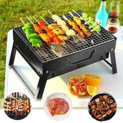 LuliKa charcoal grill, bbq grill folding portable lightweight smoker grill, barbecue grill small desk tabletop outdoor grill for cam