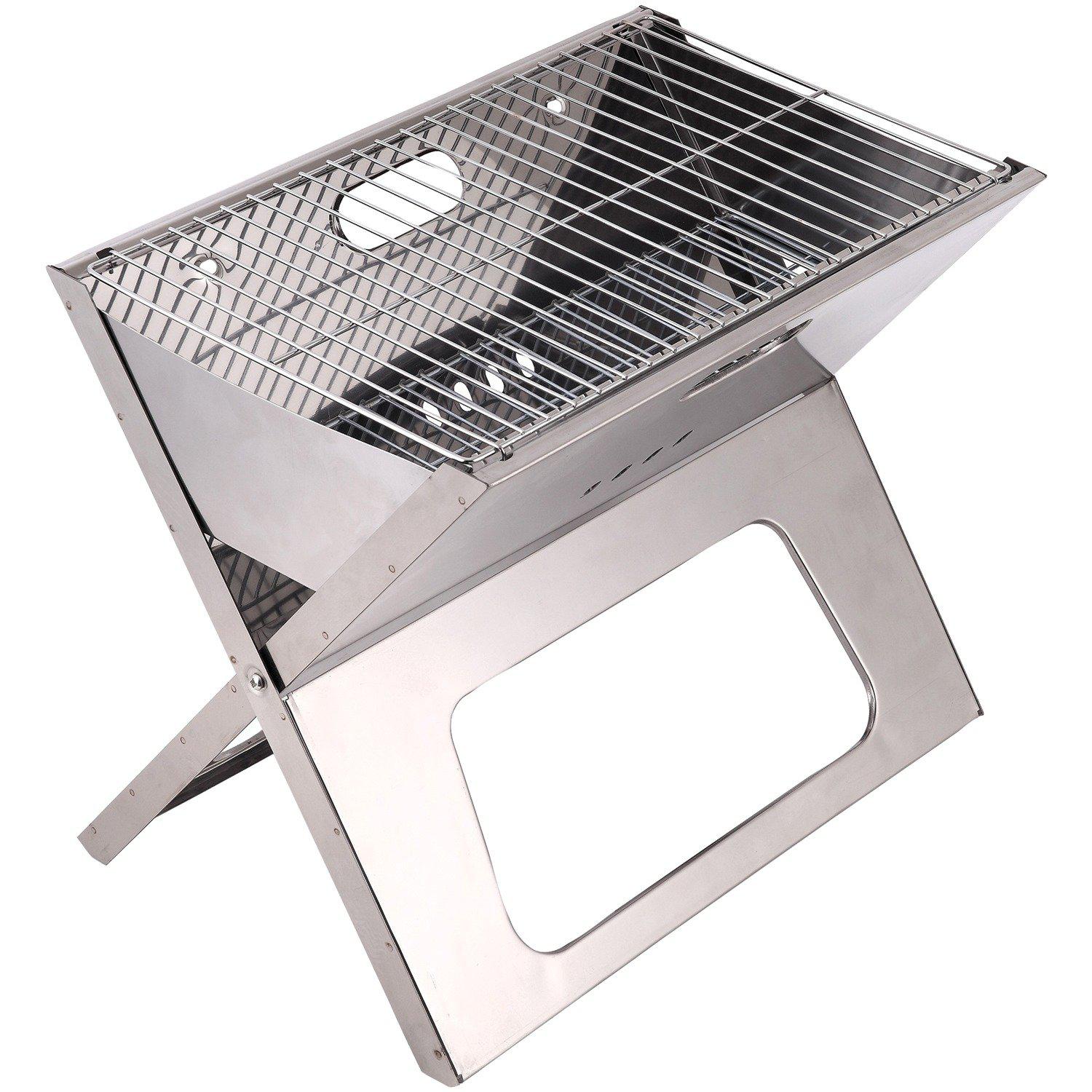 brentwood bb-1811f bbq grill portable folding charcoal,18-inch,silver