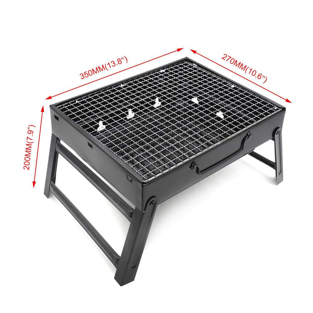 xkh- tabletop bbq folding barbecue grill portable charcoal stove shish kabob camping cooking picnic outdoor (14inch) [p/n: et