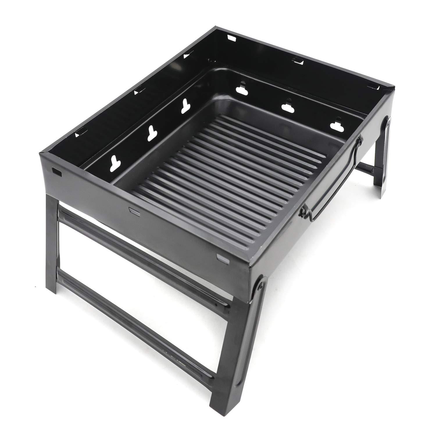 xkh- tabletop bbq folding barbecue grill portable charcoal stove shish kabob camping cooking picnic outdoor (14inch) [p/n: et