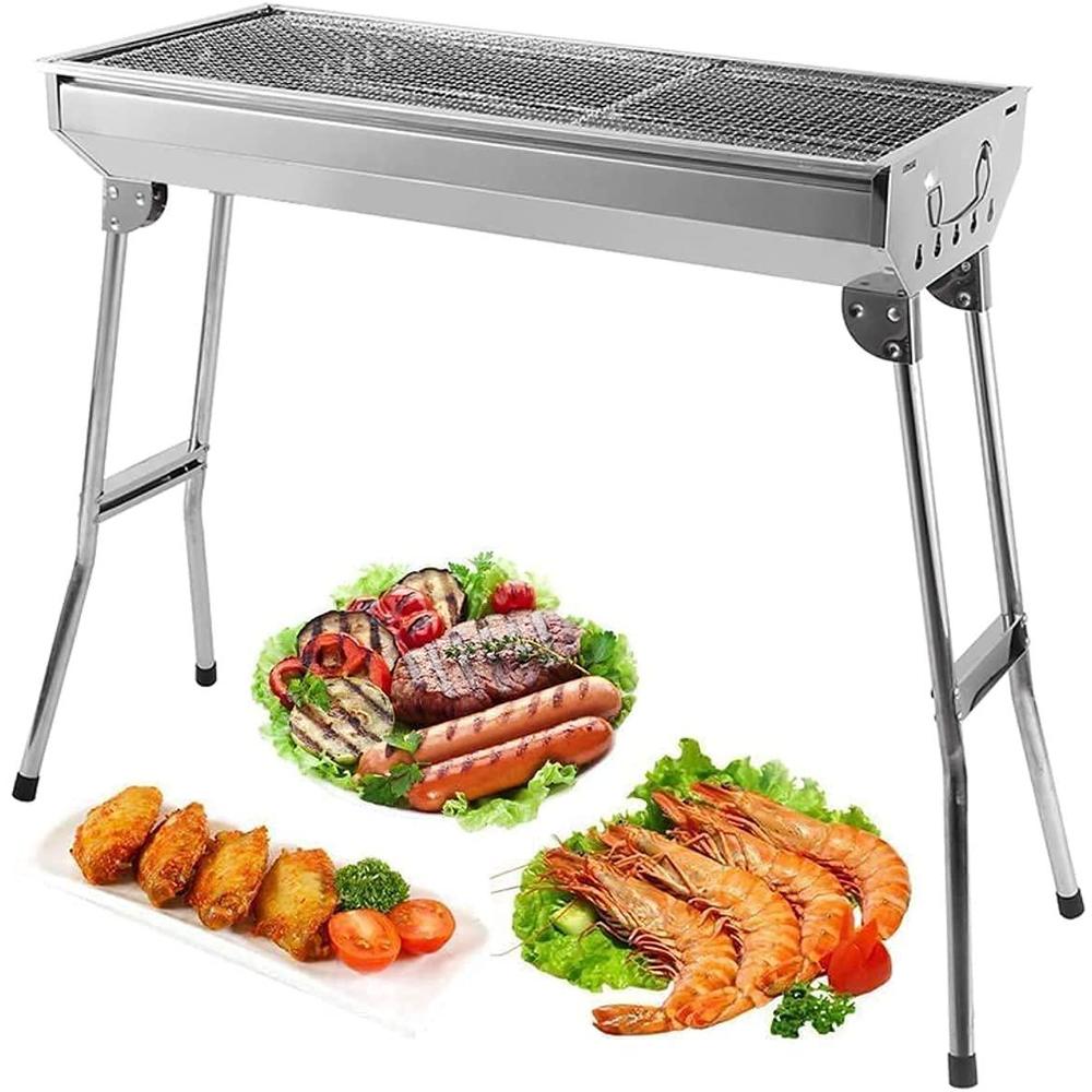 UTEN charcoal grill, stainless steel camping grill, portable bbq grill large folding barbecue grill, hibachi grill for outdoor pic