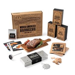 Cooking Gift Set wood smoked bbq grill kit for dad | gift for men: brother, boyfriend, & gifts for husband | unique barbecue accessories, 8-pi