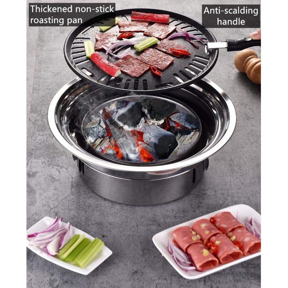 primst multifunctional charcoal barbecue grill, household korean bbq grill, portable camping grill stove, tabletop smoker gri