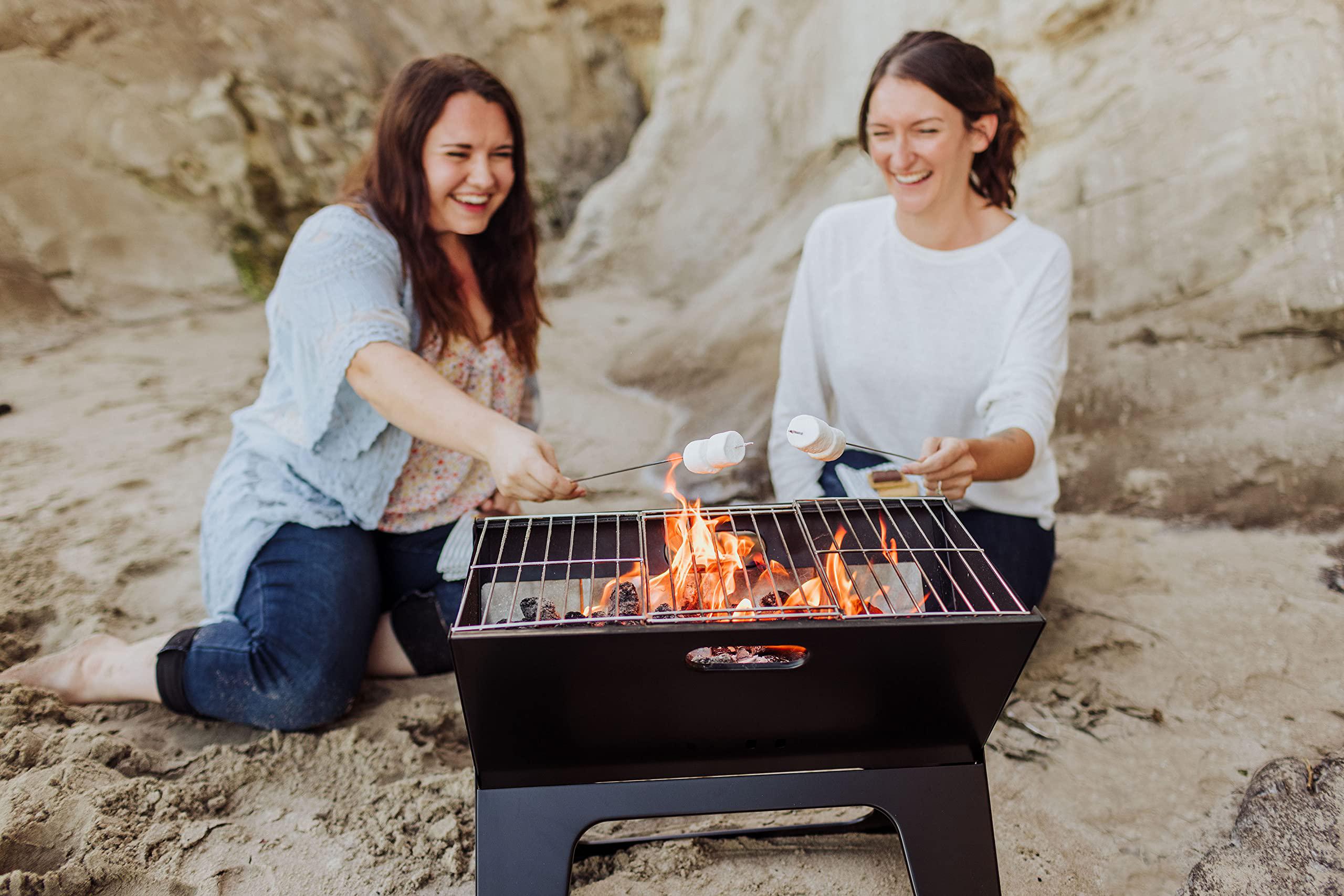 Picnic Time oniva - a picnic time brand x-grill portable grill, camping grill, small charcoal grill for tailgating, (black)