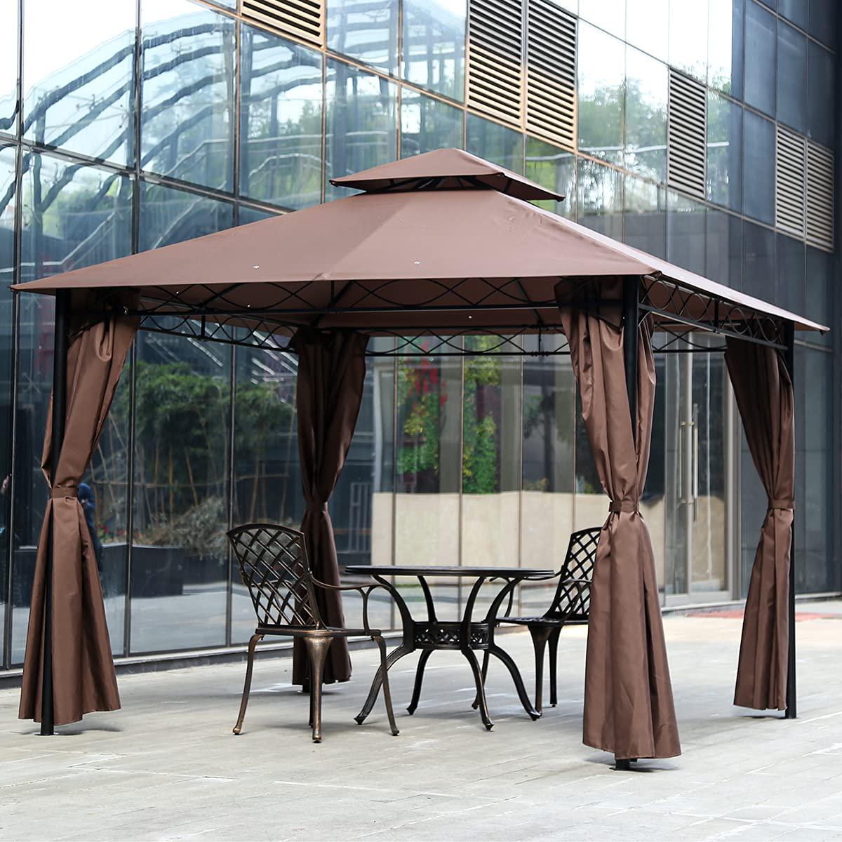 Best Home Product 10x13 square gazebo canopy tent with frame and fabric, heavy duty patio outdoor canopy tent,waterproof outdoor tents for back