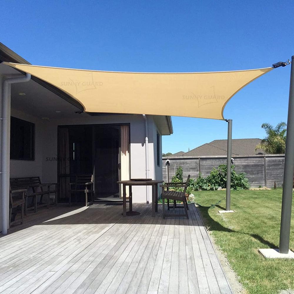 sunny guard sun shade sail 10' x 13' rectangle sand uv block sunshade for backyard yard deck patio garden outdoor activities 