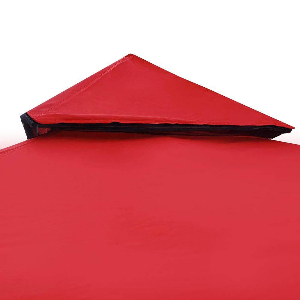 big times 8x8' 10x10' 12x12' 2-tier gazebo top canopy replacement cover uv30 outdoor patio garden (10x10', red)