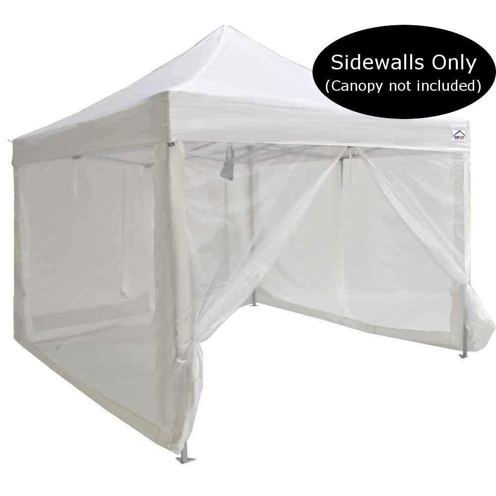 impact canopy zippered mesh sidewalls for 10' x 10' pop-up tent canopy, white