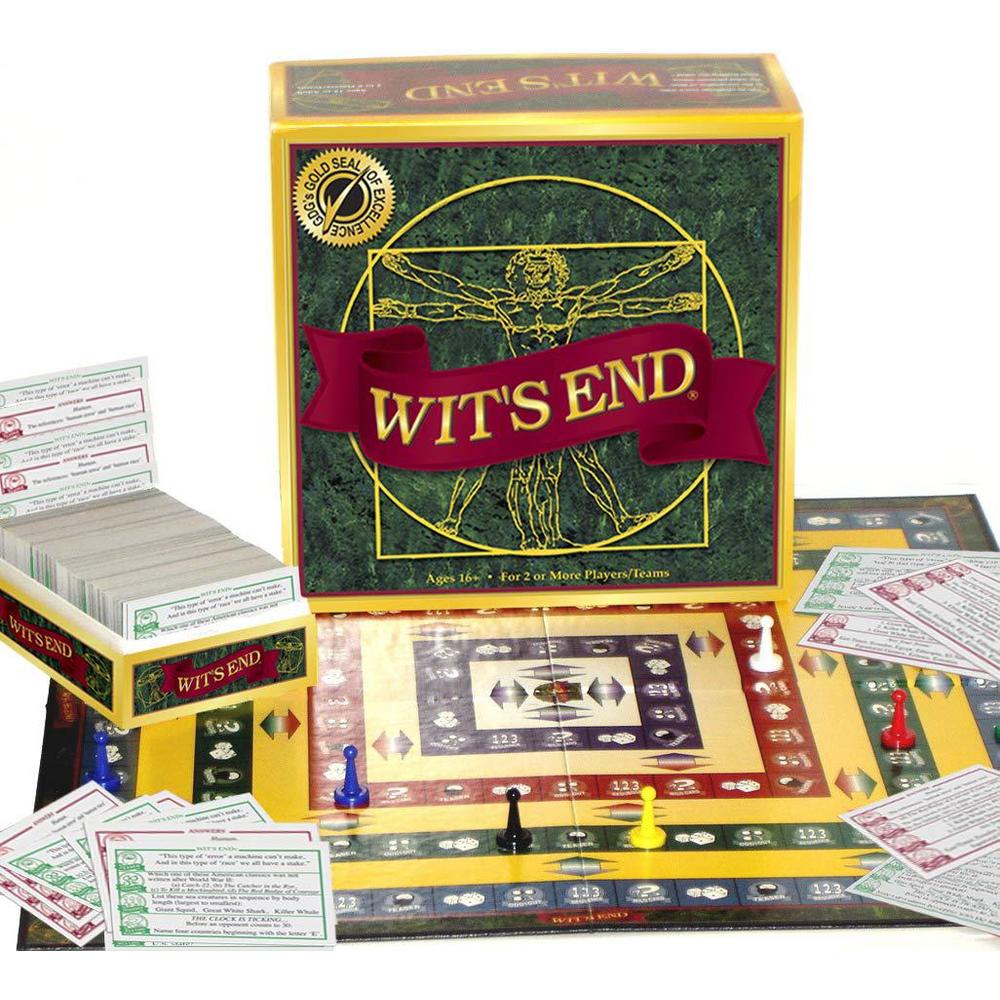 Game Development Group wit's end game, a challenging trivia and brain-teasing board game that tests players wits as well as their knowledge. classic