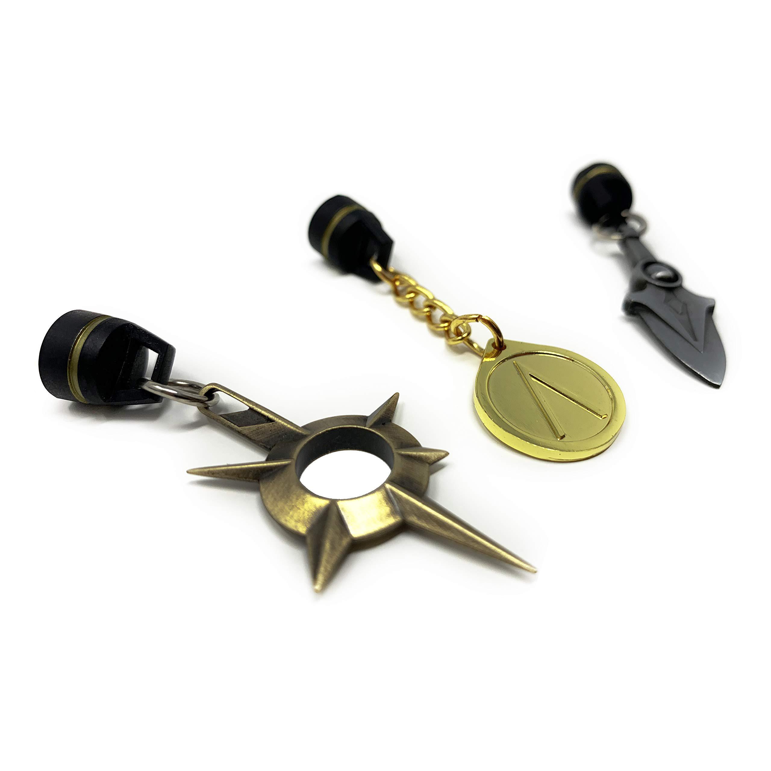 citadel black mini desktop buddy - 3 pack - magnetic metal gaming accessory with drawstring bag, mini video game pendant, str