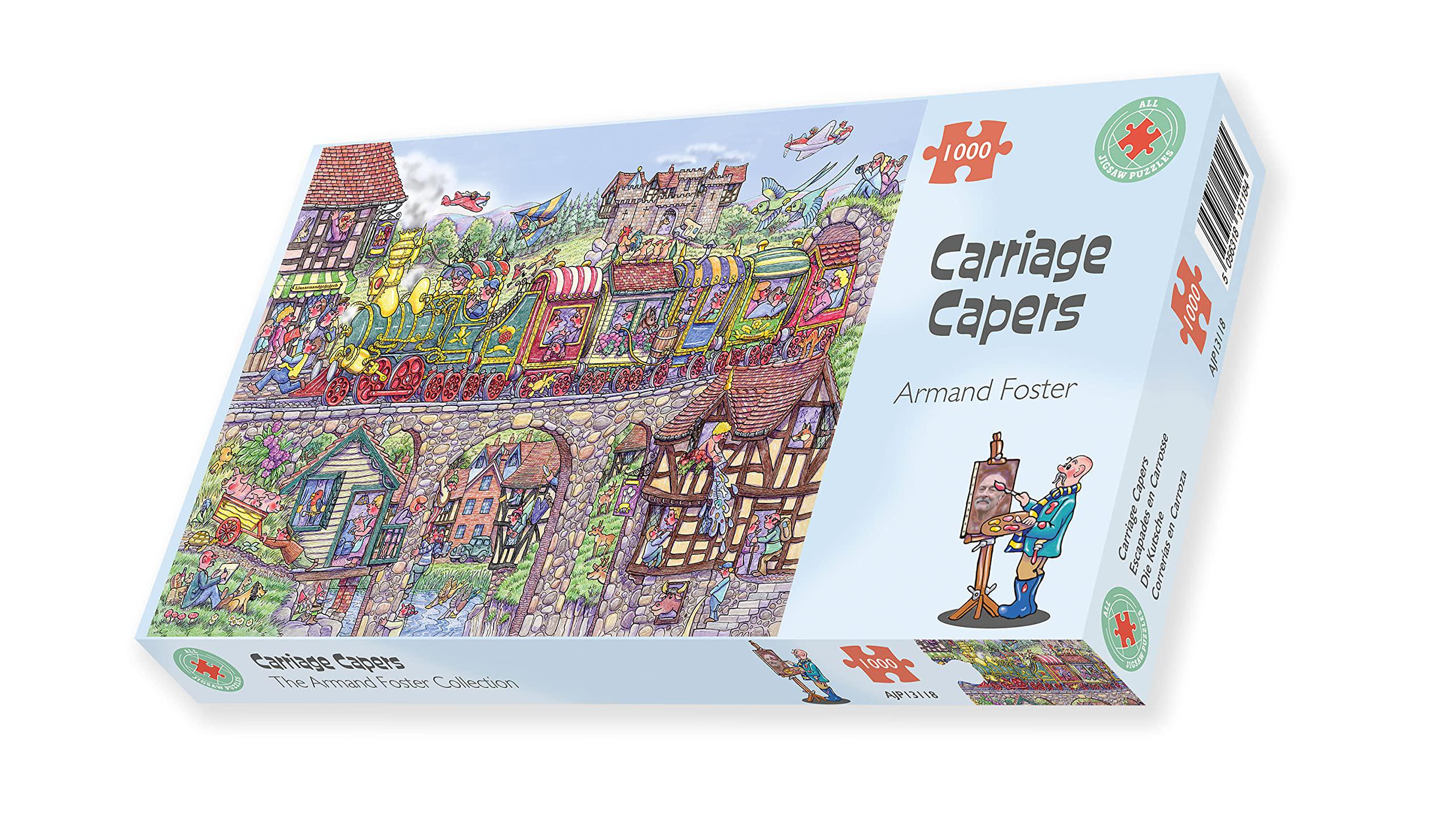 All Jigsaw Puzzles 1000 piece jigsaw puzzle for adults - carriage capers by armand foster - cartoon jigsaw puzzles 20in x 26in - sustainably sou