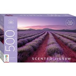 hinkler elevate 500-piece scented jigsaw puzzle: lavender fields, jigsaws for adults, 24x18in, intricate puzzles, scented jig