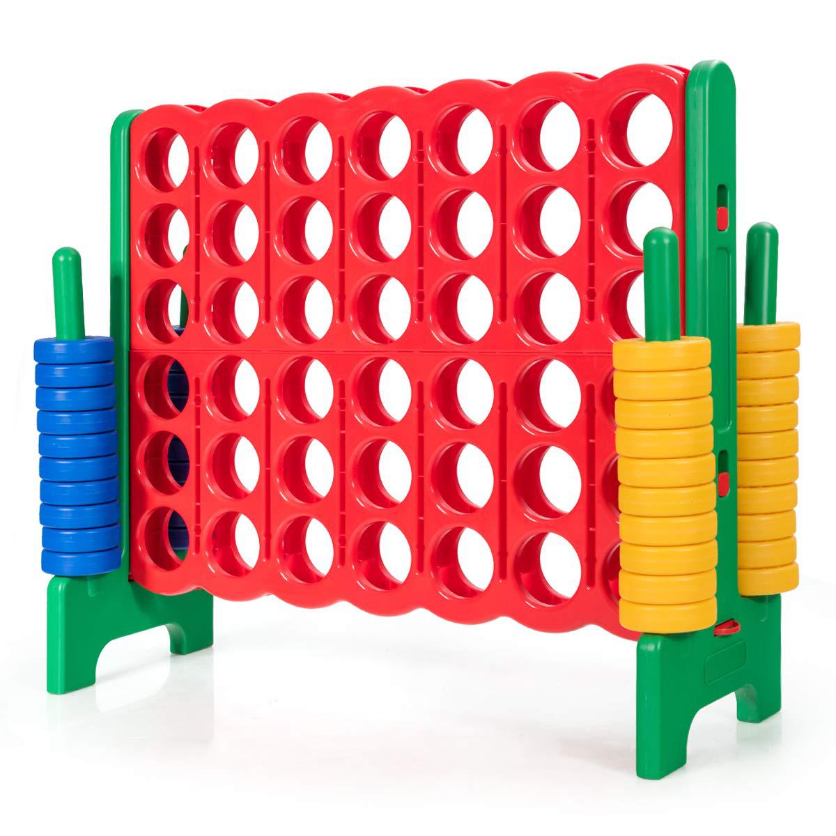 glacer giant 4-in-a-row, jumbo 4-to-score giant game set backyard games for kids & adults, 3.5ft tall indoor & outdoor connec