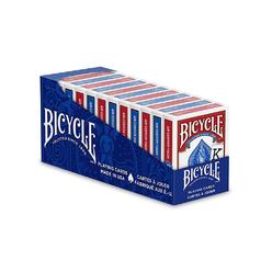 bicycle playing cards, jumbo index, 12 pack,red & blue