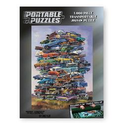 TDC Games fifties junkpile 1,000 piece car portable puzzle with mat