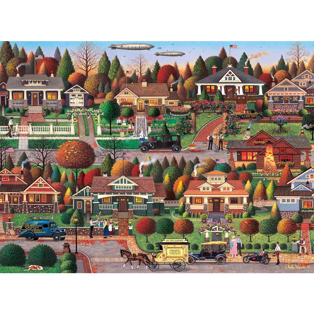 Buffalo Games & Puzzles buffalo games - silver select - charles wysocki - labor day in bungalowville - 1000 piece jigsaw puzzle