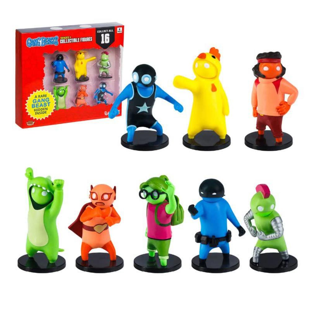P.M.I. gang beasts action figures | pack of eight | 2.5 inch figurines for kids. superhero toys for boys & girls. collect 16 mini to